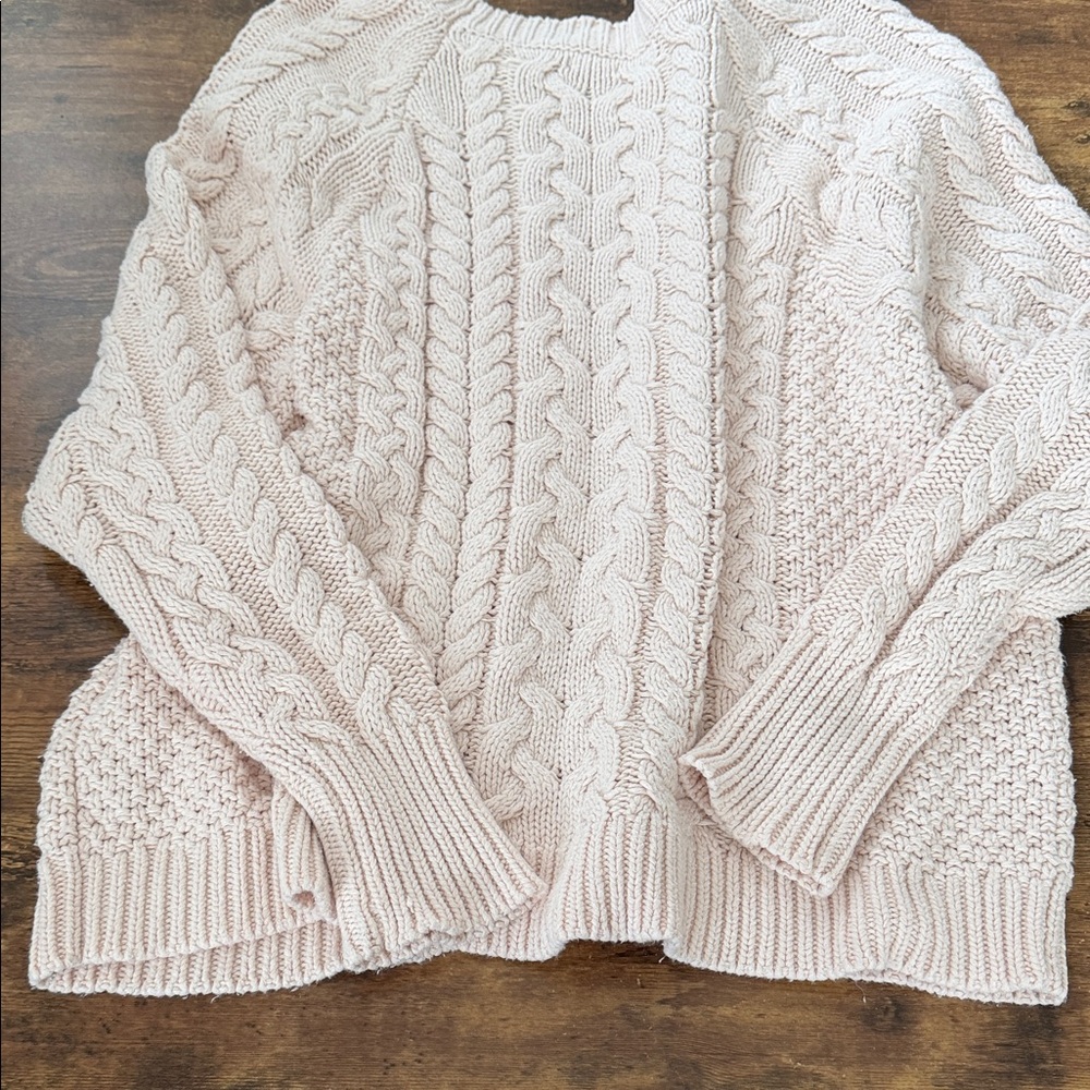 Aerie Cable Knit Sweater - Light Pink - Picture 7 of 7